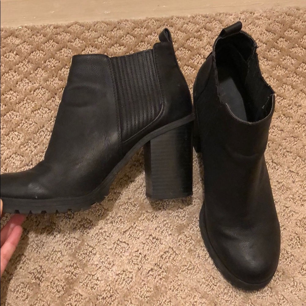 Chunky Black Booties